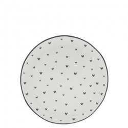 Dezertní talíř, MALÁ SRDÍČKA, černá, 16 cm