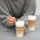 Sklenice na kávu LATTE MACHIATO, černá, 14x8,5 cm