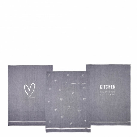 Kuchyňská utěrka KITCHEN, 50x70 cm, šedá. 1 ks