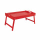 Dřevěný servírovací stolek do postele 50x30 cm červený