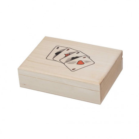 Dřevěná krabička na karty s potiskem