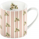 Porcelánový hrnek Pink Stripe Cottage Flower