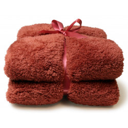 Heboučká deka Teddy cihlová červená