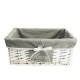 Proutěný úložný box - košík s látkou