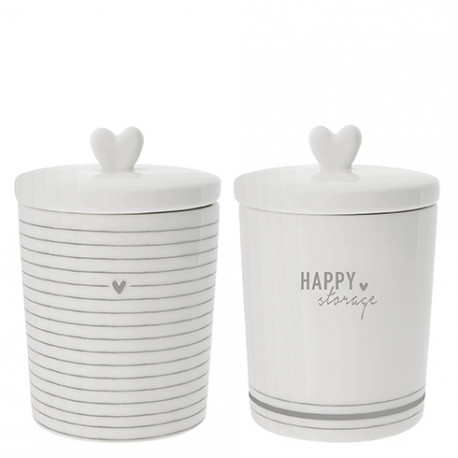 Dóza HAPPY STORAGE, PROUŽKY, šedá, 1 ks