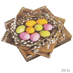 Ubrousek Vajíčka v hnízdě 20 ks 33x33 cm