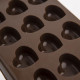 Forma silikon na čokoládu SRDCE 15, hnědá