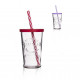 Sklenice STRAW víčko+brčko, 0,27 l