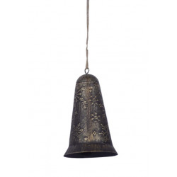 Zvonek, šedo-zlatá patina, 14 cm