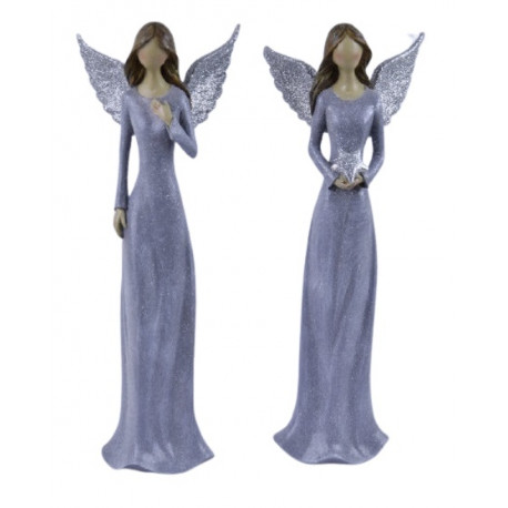 Anděl Lea, stojící, 31 cm, modrá, 1 ks, ASS