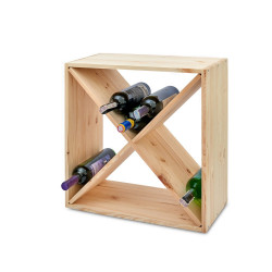 Dřevěný regál na víno kříž 52 x 52 x 25 cm - 1 ks
