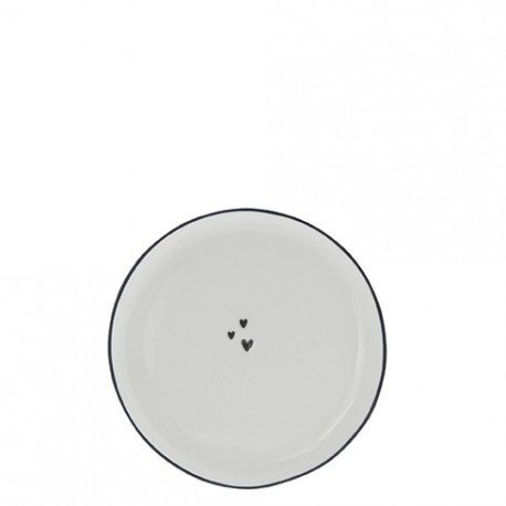 Dezertní talíř 3 SRDÍČKA černá, 16 cm