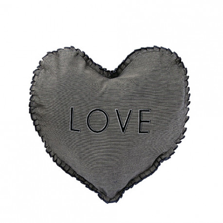 Polštář SRDCE LOVE, černá, 50x51 cm