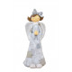 Anděl s látanými šaty a mašlí, 23 cm