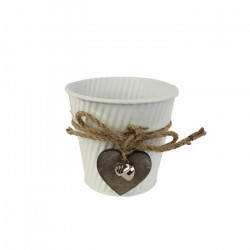 Kovový květináč bílý, velký