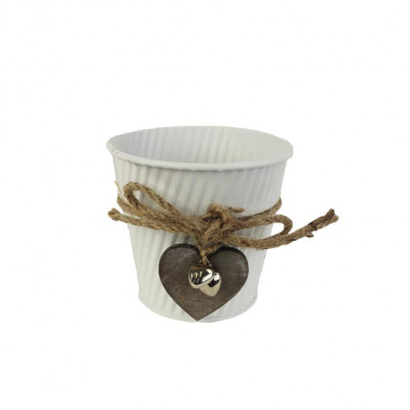 Kovový květináč bílý, velký