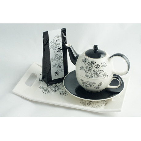 Tea for One 0,4l a 0,25l s podnosem 31x18cm a čajem 50g Andělika