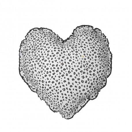 Polštář srdce LEOPARD, černá, 50x51 cm