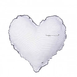 Polštář srdce HAPPY, bílá, 50x51 cm