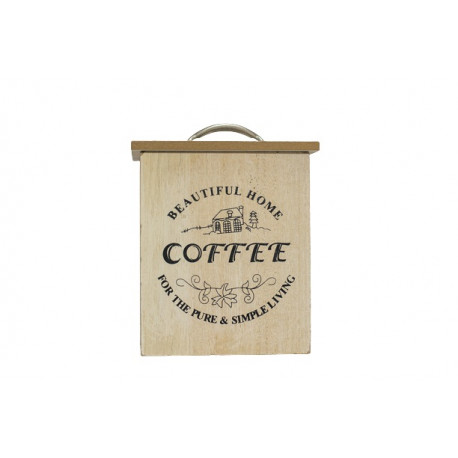 Dóza COFFEE, dřevo, 13,5x12 cm