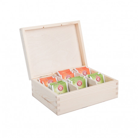 Dřevěná krabička na čaj (6 přihrádek)
