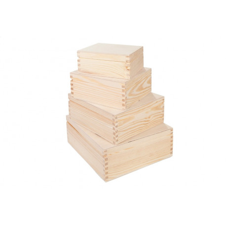 Dřevěné krabičky - set 4ks