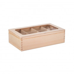 Dřevěná krabička s plexisklem - 8 přihrádek