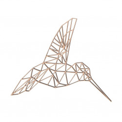 Dřevěný geometrický obraz - pták