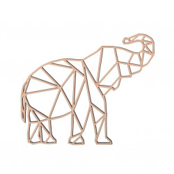 Dřevěný geometrický obraz - slon
