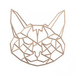 Dřevěný geometrický obraz - kočka