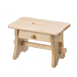 Dřevěná stolička s šuplíkem