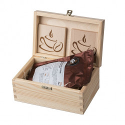 Dárková dřevěná krabička pro milovníky kávy