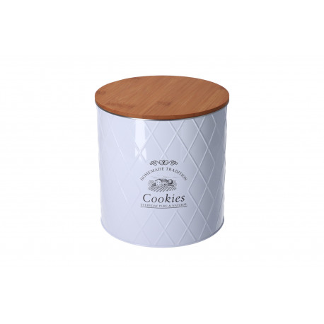 Plechová dóza s bambusovým víkem - Cookies