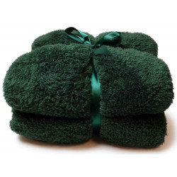 Heboučká deka Teddy tmavě zelená