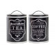 Plechová dóza TEA&COFFEE, černá, 1 ks