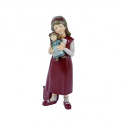 Dekorace holčička s panenkou, 21 cm