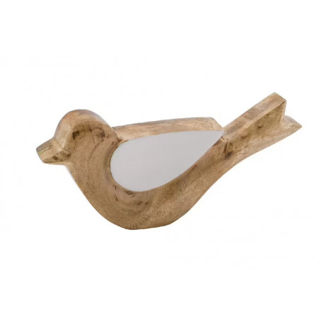Ptáček, přírodní, dřevo, 18 cm