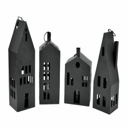 Dekorace domek, černá, 26 cm, 1 ks, ASS