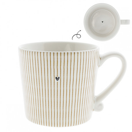 Hrnek STRIPES CARAMEL, hnědá, 250 ml
