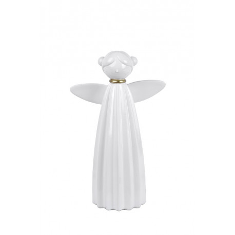 Anděl s LED, bílá, 26 cm