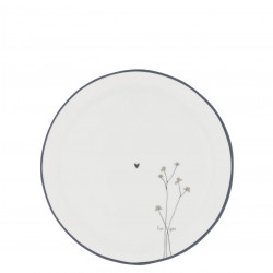 Talíř dezertní WHITE POPPIES, černá, 19 cm