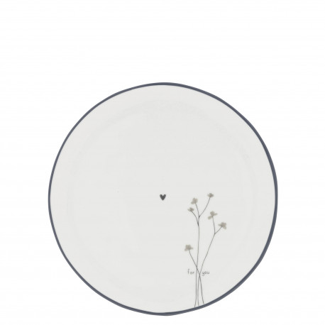 Talíř dezertní WHITE POPPIES, černá, 19 cm