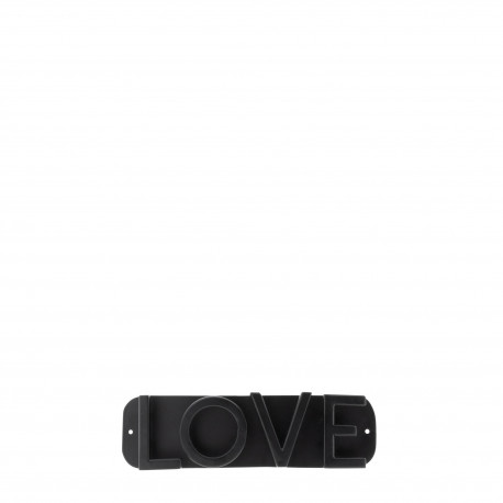 Věšák LOVE, černá, 29 cm