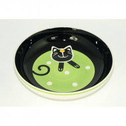 Hluboký talíř Veselá kočka, 21 cm, Barva Zelená