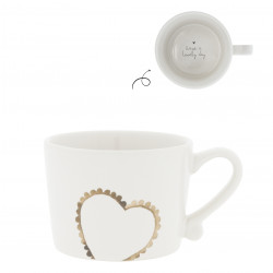 Hrnek Heart lovely day, bíly, 200 ml