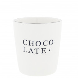 Hrnek Chocolate, bílá, 10cm
