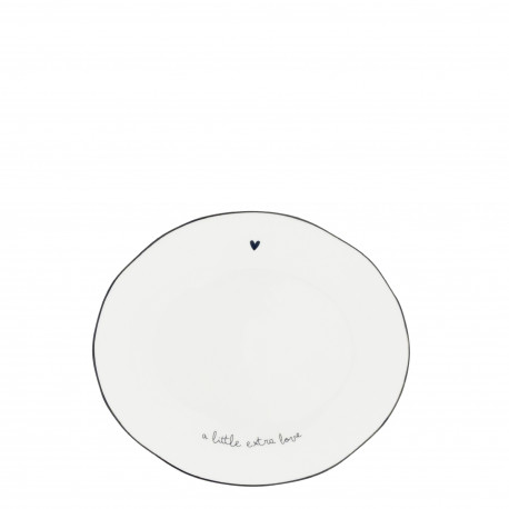 Talíř ovál  Heart, bílá, 16 cm