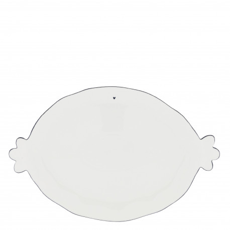 Servírovací talíř oválný, bílá, 37 cm