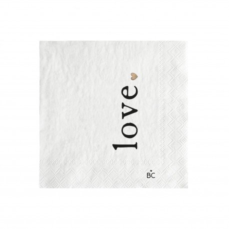 Ubrousky LOVE, bílá, 20ks