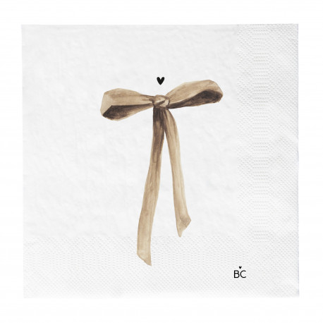 Ubrousky Bow in Caramel, bílá, 20ks